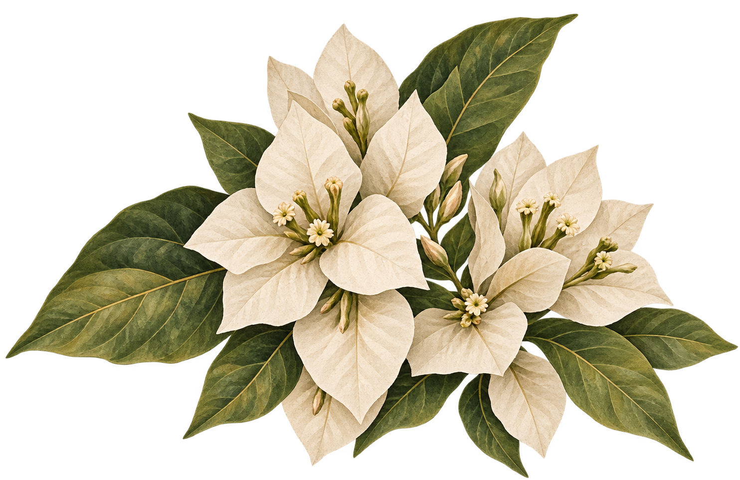 Ramo de bugambilias blancas